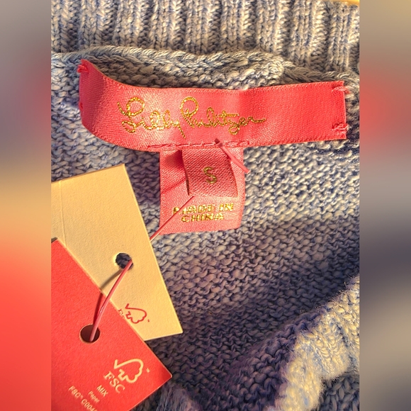 NWT Lilly Pulitzer Pippy Sweater Blue Peri Sun Sand Sea Intarsia SIZE SMALL - Picture 11 of 15